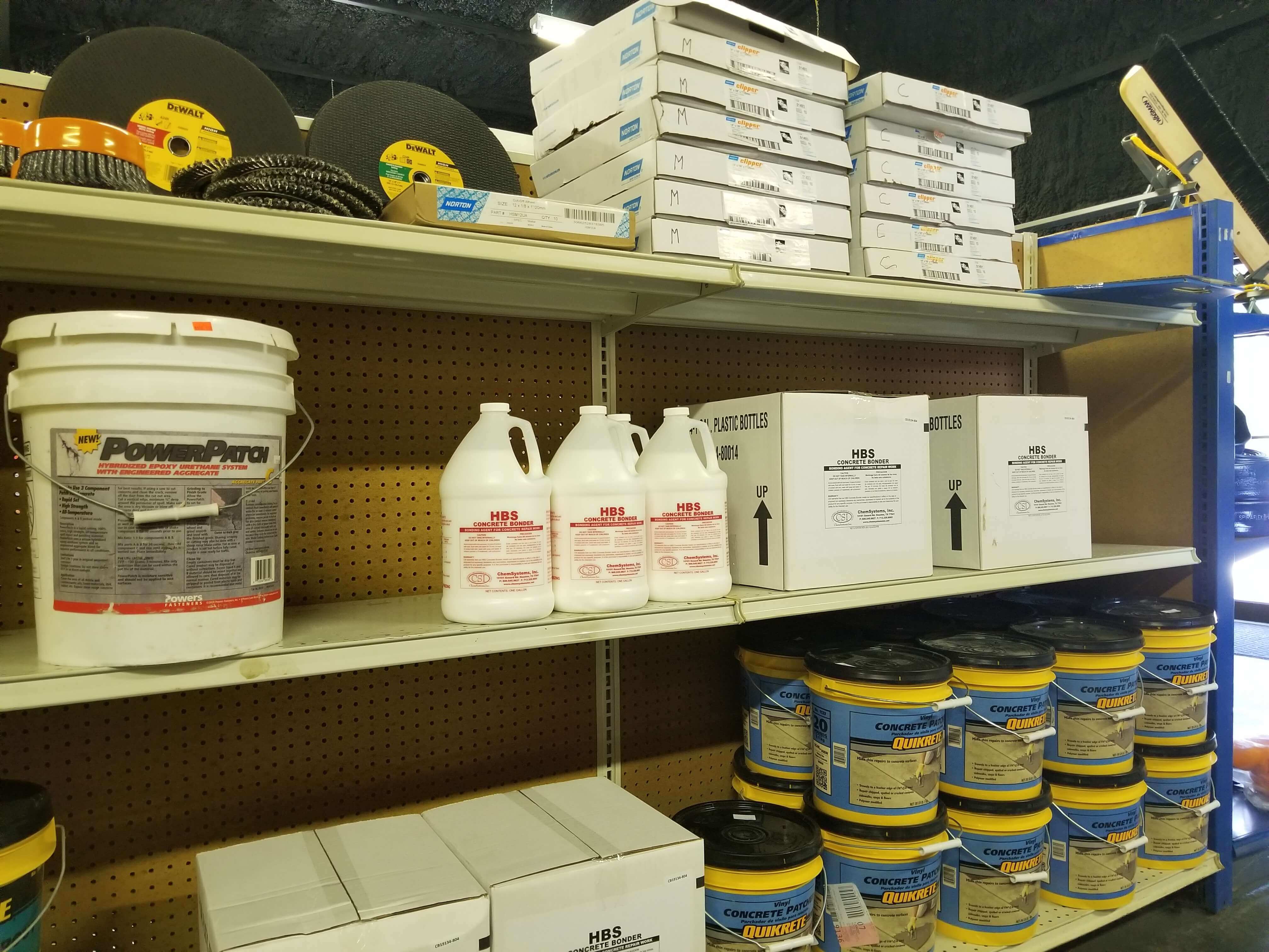 inside of store and concrete supplies